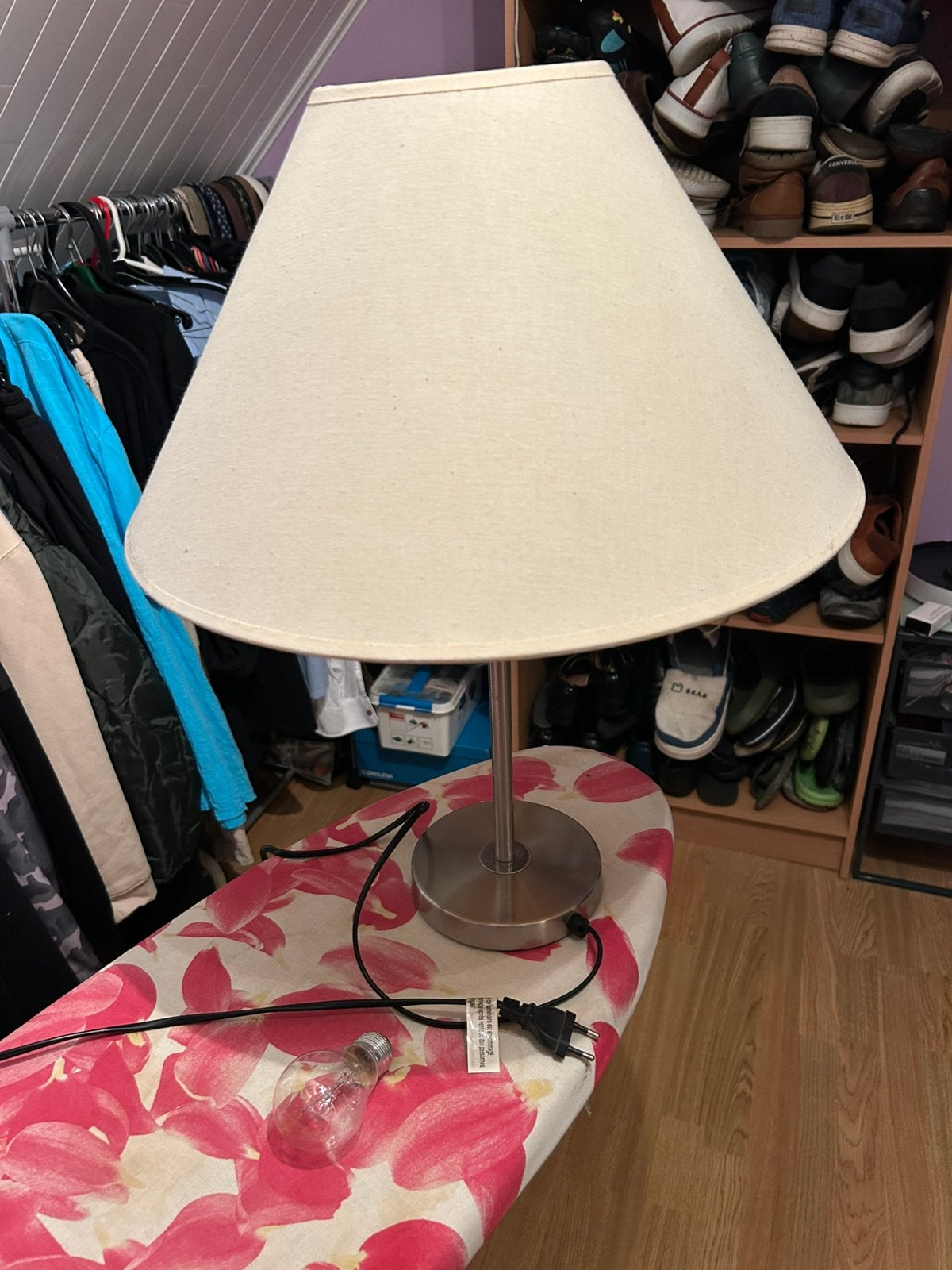 Decoratieve lampenkap wit gebroken schubsel voelt aan, Ophalen, Gebruikt, Wit