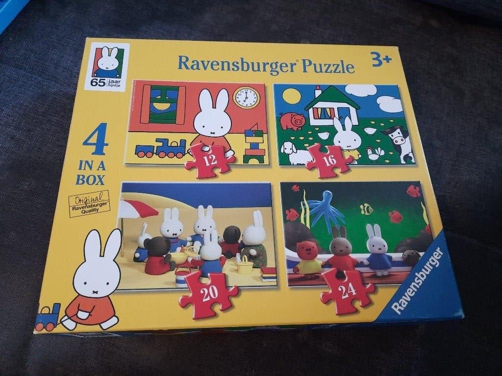 4 in 1 puzzel Nijntje (12 tot 24 stukjes), Enlèvement ou Envoi, 10 à 50 pièces, Utilisé, 2 à 4 ans