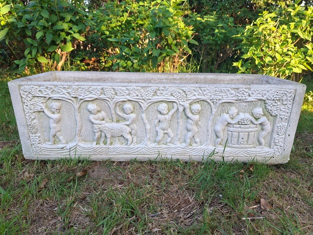 3 massieve stenen plantenbakken, Franse stijl, Ophalen, Steen, Gebruikt, Minder dan 30 cm