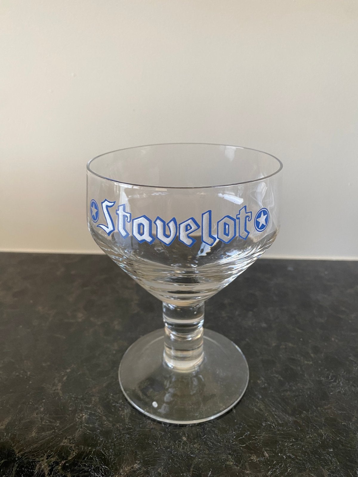 Emaille bierglas Stavelot reclame, Verzamelen, Ophalen of Verzenden, Gebruikt