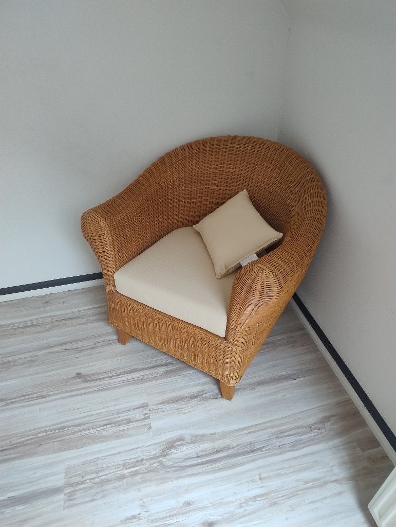 Rieten zetel, Huis en Inrichting, Ophalen, Zo goed als nieuw