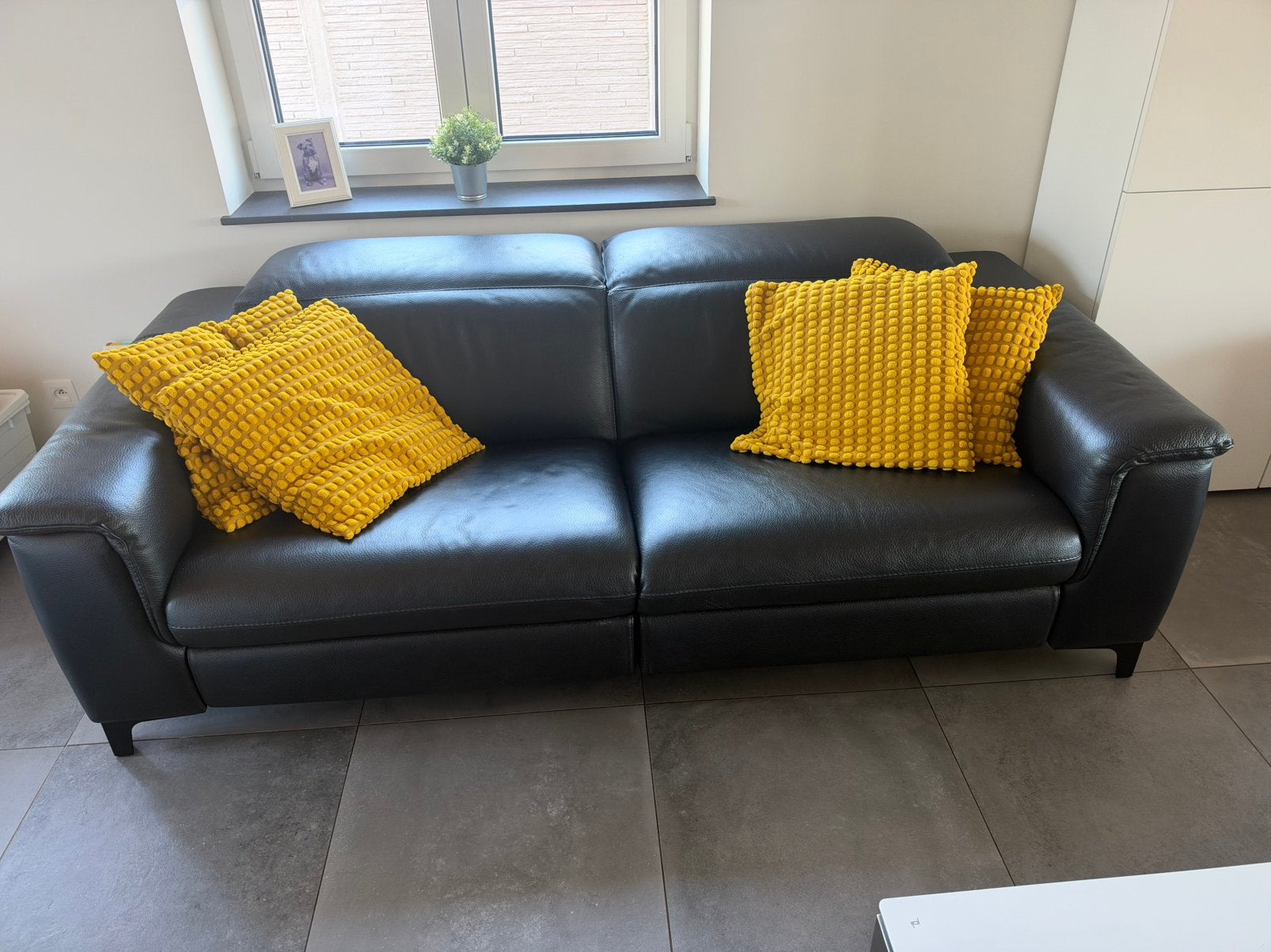 Lederen Salon 2,5 zit en 1 zit met relaxfunctie, Huis en Inrichting, Ophalen, Gebruikt, 100 tot 125 cm, Leer