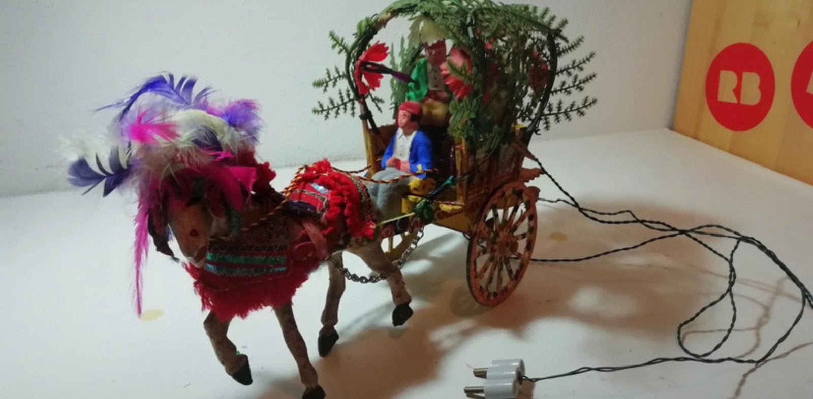 Oude Siciliaanse kar met kerstverlichting, Enlèvement ou Envoi, Comme neuf