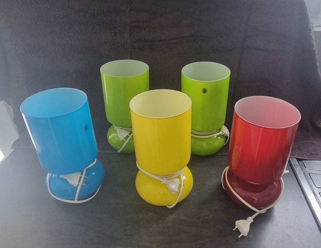 Lot de 5 lampes Ikéa vintage, Maison & Meubles, Lampes | Lampes de table, Enlèvement, Utilisé, Verre