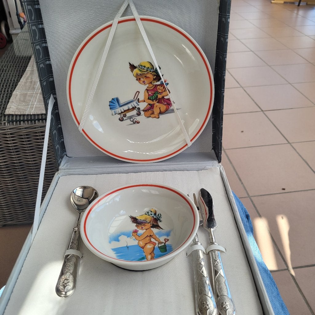 Service à dîner pour enfants, couverts en argent, Antiquités & Art, Enlèvement ou Envoi