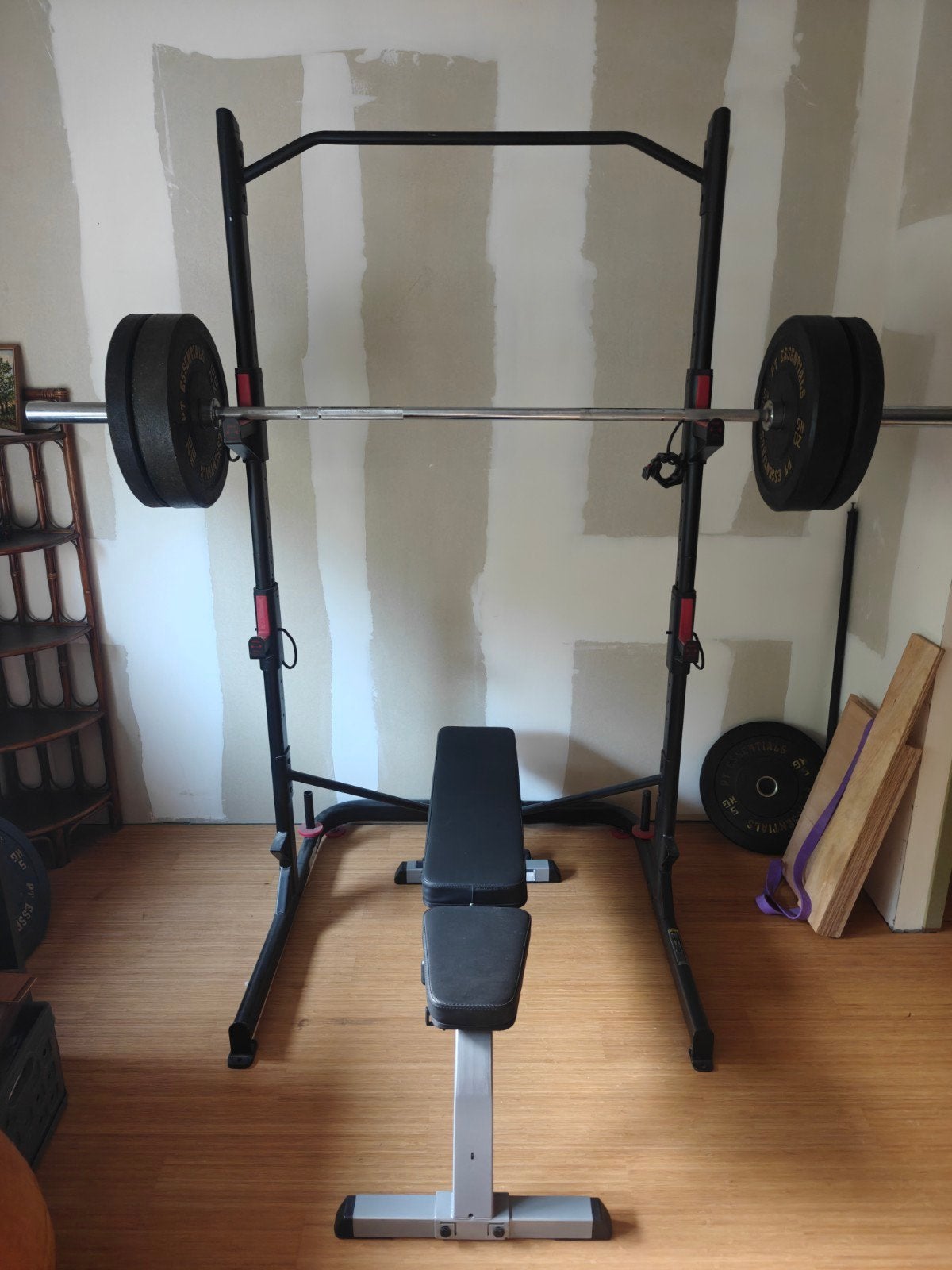 Squatrack/bench + Bodysolid bench + Bar & weights, Ophalen