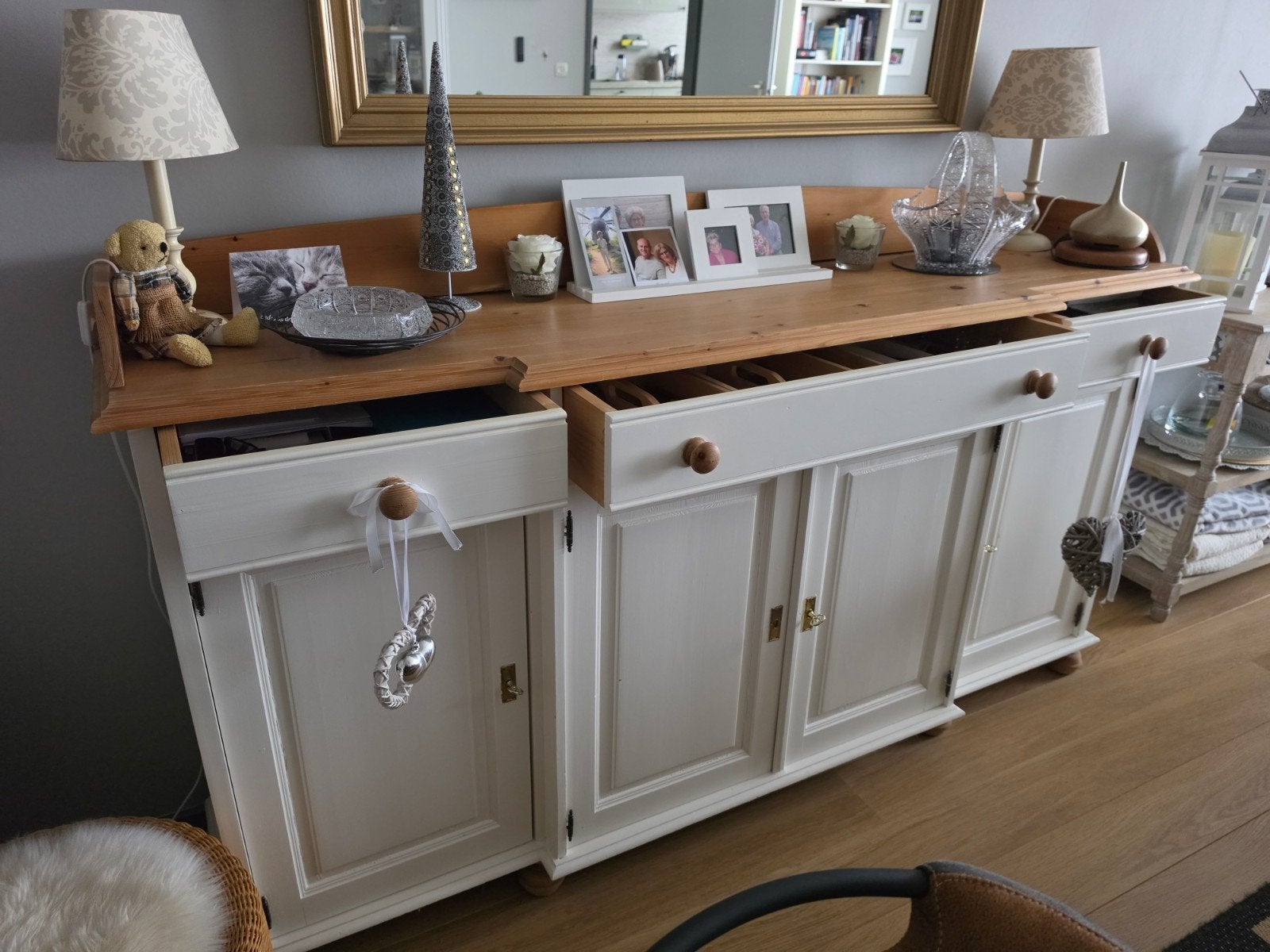 Unieke en prachtige grenen dressoir., Huis en Inrichting, Ophalen, Gebruikt, 150 tot 200 cm, Met lade(s)
