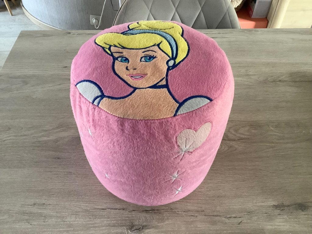 Disney Cinderella opblaasbaar poefje (28 cm), Kinderen en Baby's, Ophalen of Verzenden, Zo goed als nieuw, Wasbaar, Disney