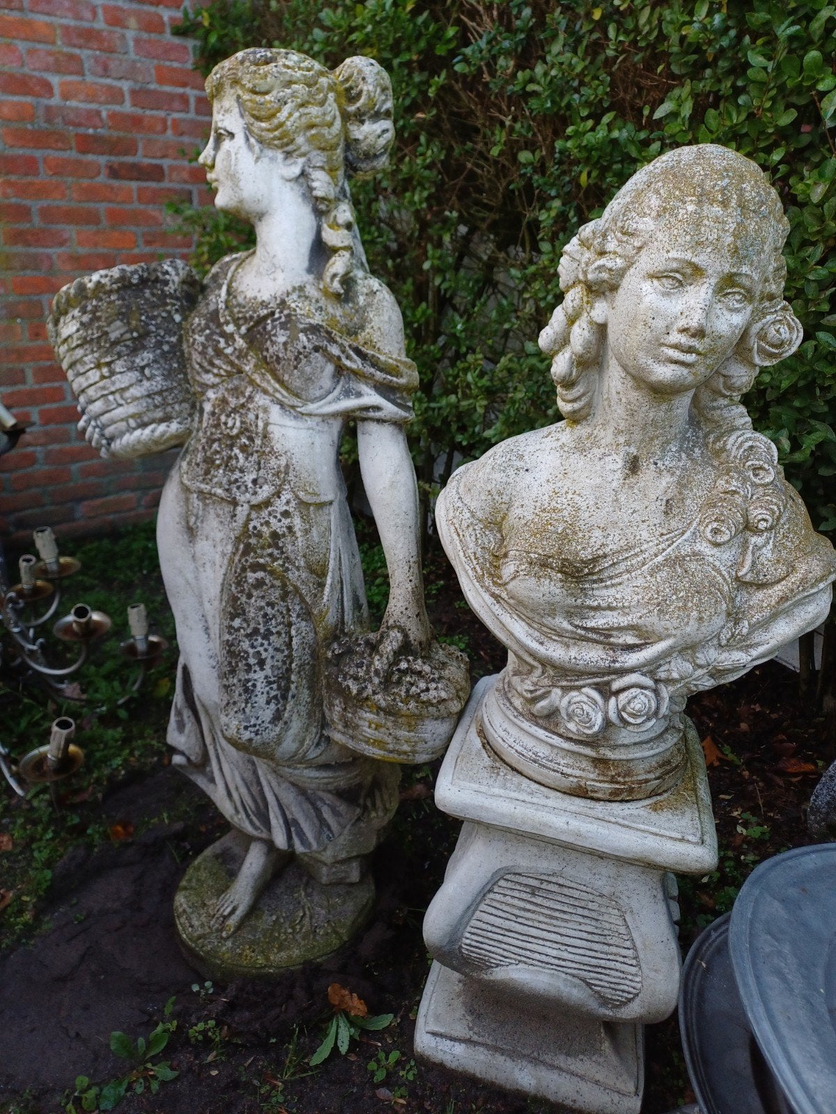 beton tuinbeeld en bloempotten, Tuin en Terras, Ophalen, Beton