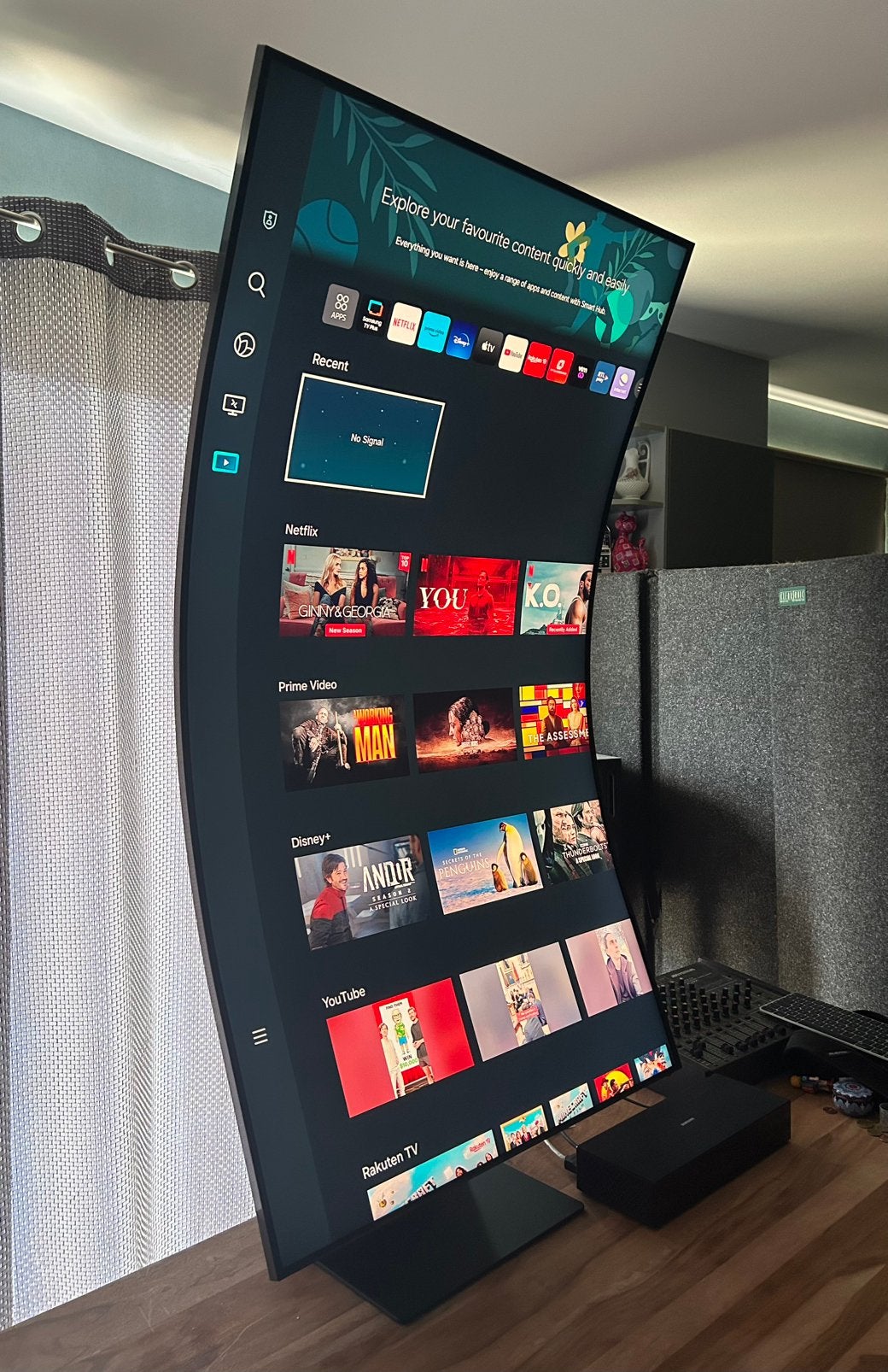 Samsung Odyssey Ark curved monitor gaming 55", Computers en Software, HDMI, VA, Zo goed als nieuw, Ophalen