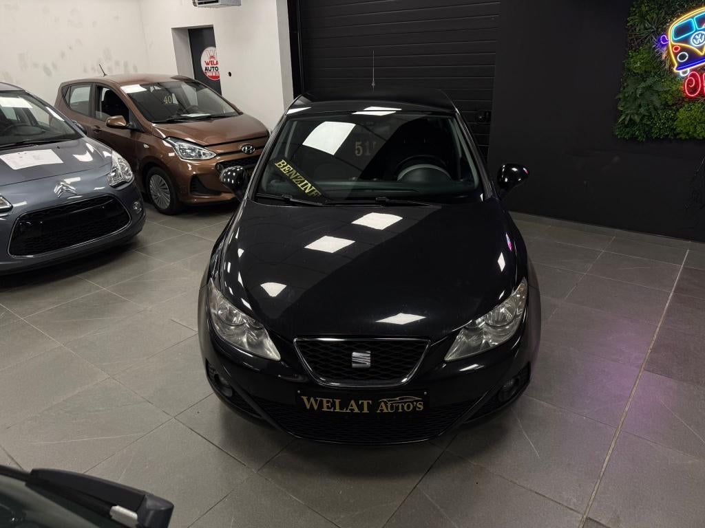SEAT IBIZA 2011 TURBO BENZINE 108.000KM, Auto's, Seat, Bluetooth, Euro 5, Zwart, Bedrijf