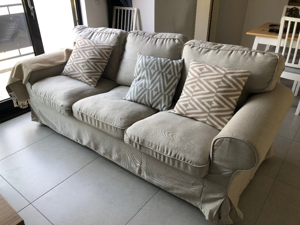 Canapé 3 places IKEA EKTORP - Comme neuf, 200 à 250 cm, Banc droit, Bois, Comme neuf