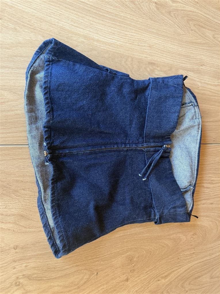 Zara Donkerblauwe Denim Stretch Crop Top - Maat XS, Ophalen of Verzenden, Zo goed als nieuw, Maat 34 (XS) of kleiner