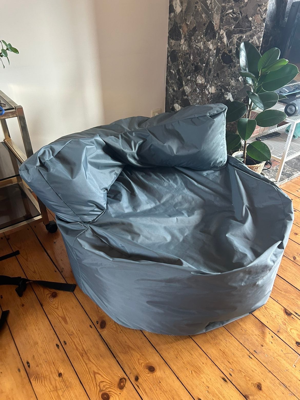 Pouf à billes, Enlèvement, Comme neuf, Gris, Pouf