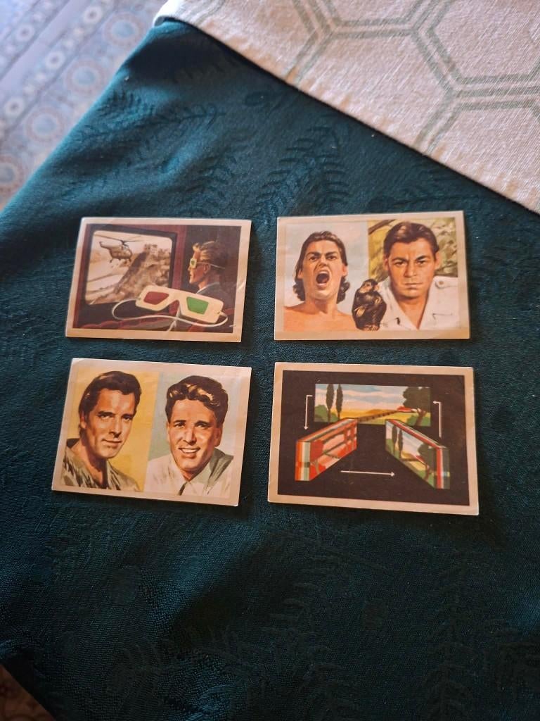4 prentjes/chromo's : De Film / Chocolade Jacques, Verzamelen, Foto's en Prenten, 1960 tot 1980, Gebruikt, Ophalen of Verzenden