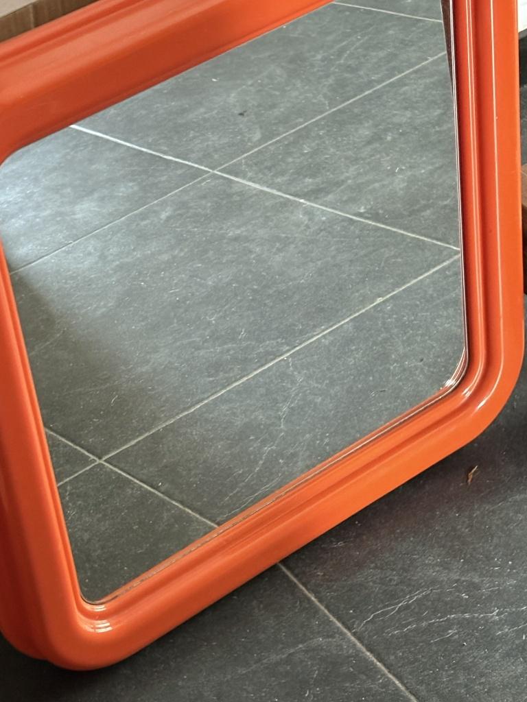 Miroir vintage orange, Maison & Meubles, Enlèvement, Utilisé