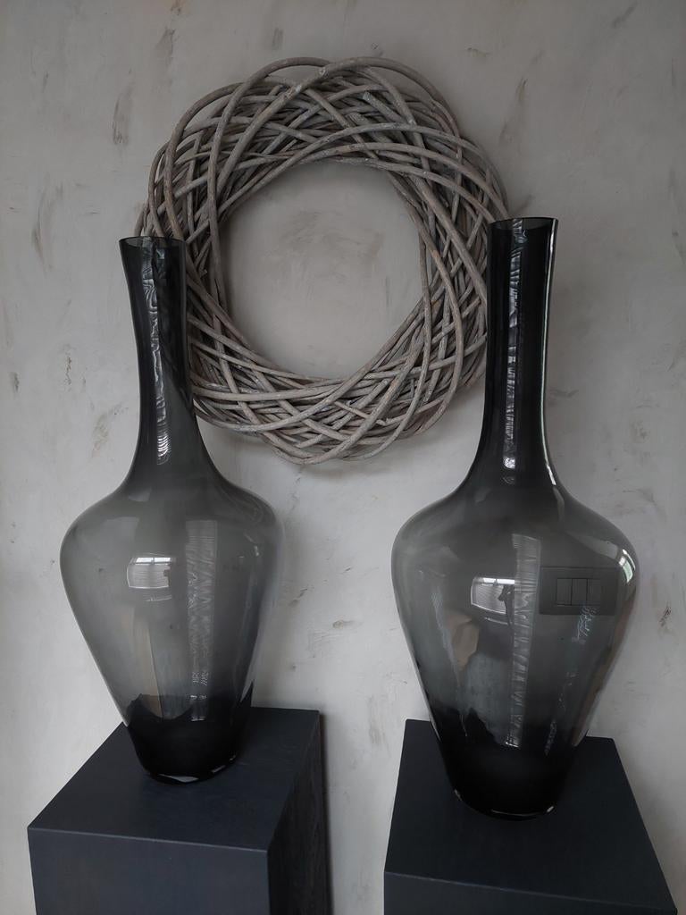 Grote glazen vazen, Huis en Inrichting, Ophalen, Zwart, Glas
