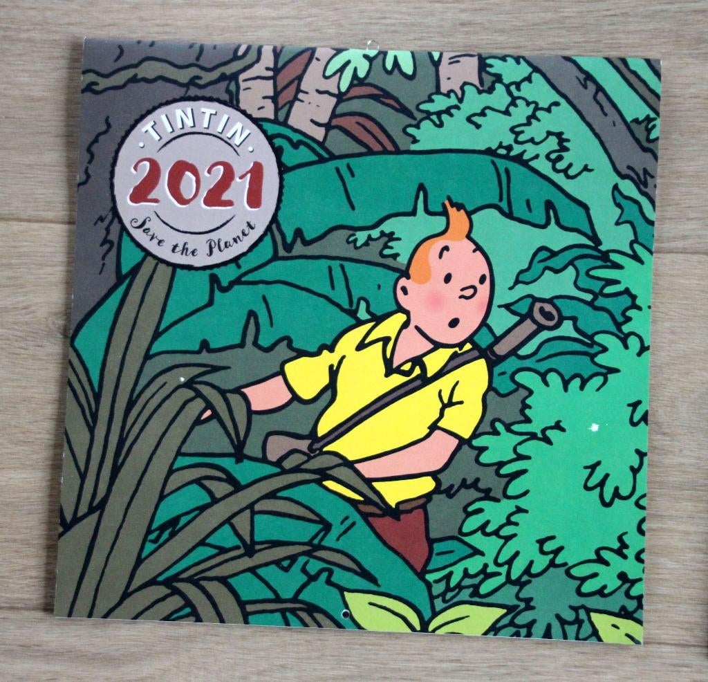 calendrier 2021 Tintin  30x30 cm Hergé Kuifje, Collections, Personnages de BD, Envoi, Tintin, Comme neuf, Autres types