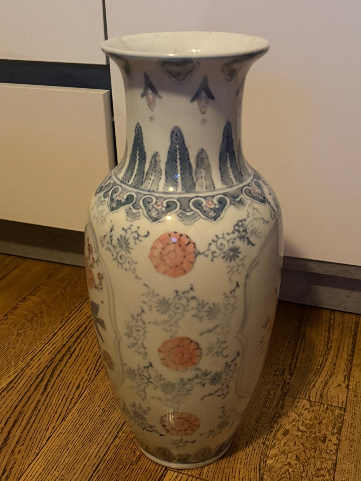 Grote Chinese porseleinen vaas – bloemen & vogels–decoratief, Enlèvement