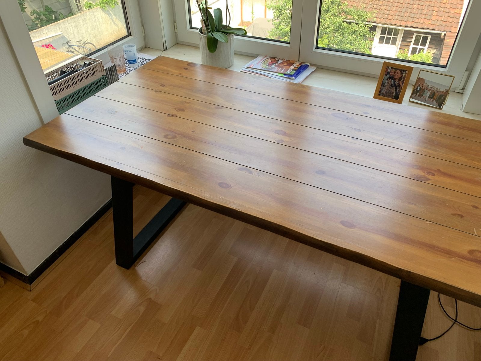 Moderne tafel, Huis en Inrichting, Tafels | Eettafels, Ophalen, Gebruikt, 50 tot 100 cm, Vijf personen of meer