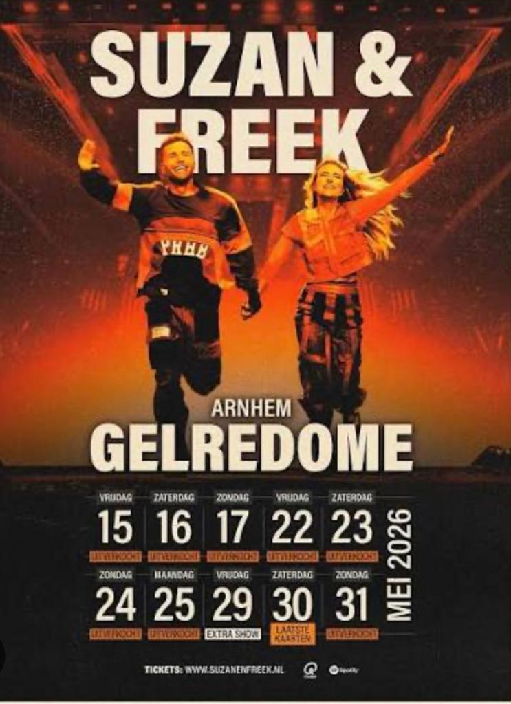 Suzan&Freek Gelredome 23/05/26, Tickets en Kaartjes, Evenementen en Festivals