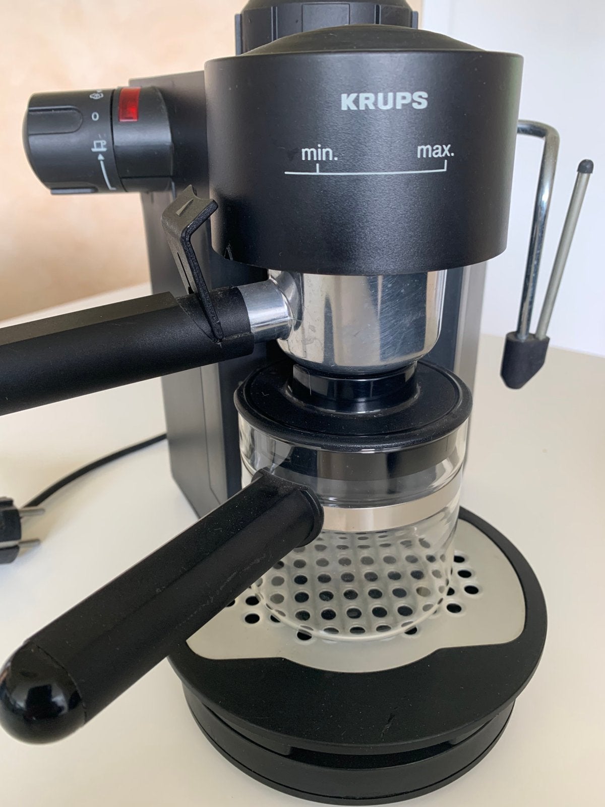 Espressoapparaat, Ophalen, Gebruikt, Gemalen koffie, Stoompijpje