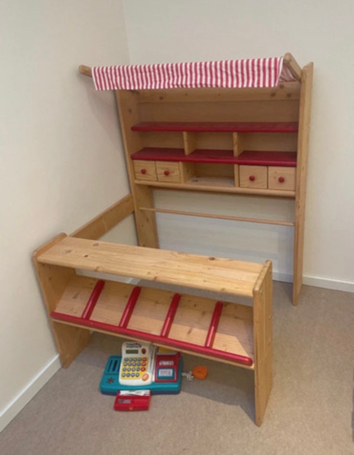 Stevig dik houten winkel / markkraam Pinolino, Enlèvement, Comme neuf