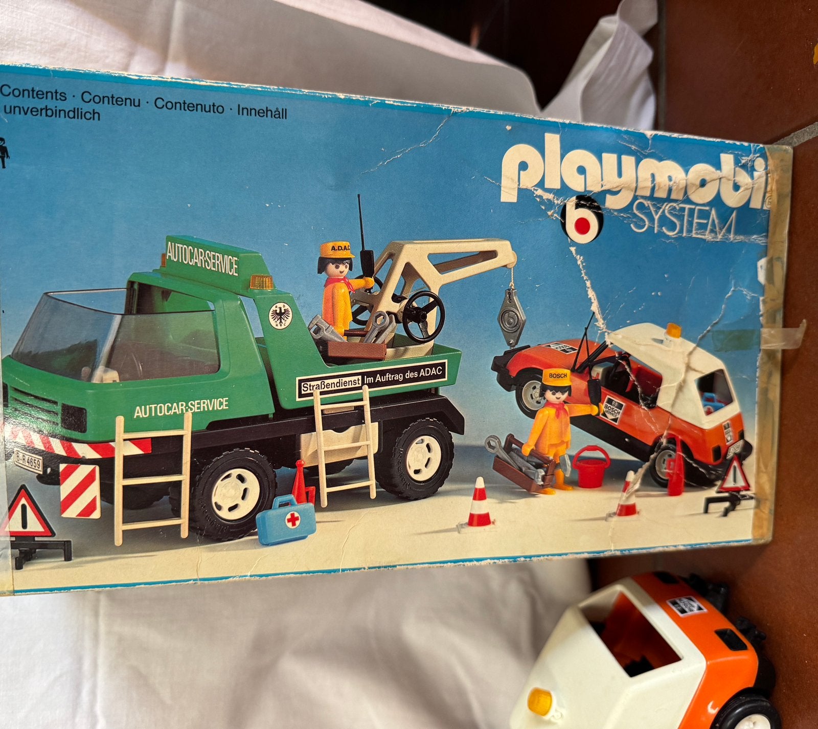 Playmobil 3473 ADAC Takelwagen & Auto (1978) – Met Org. Doos, Ophalen, Gebruikt, Complete set, Voertuig