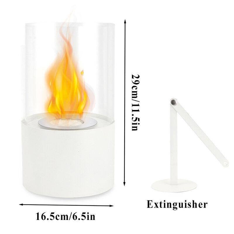 Design bio-ethanol tafelhaard wit – glazen cilinder, Huis en Inrichting, Haarden, Ophalen of Verzenden, Nieuw, Vrijstaande haard