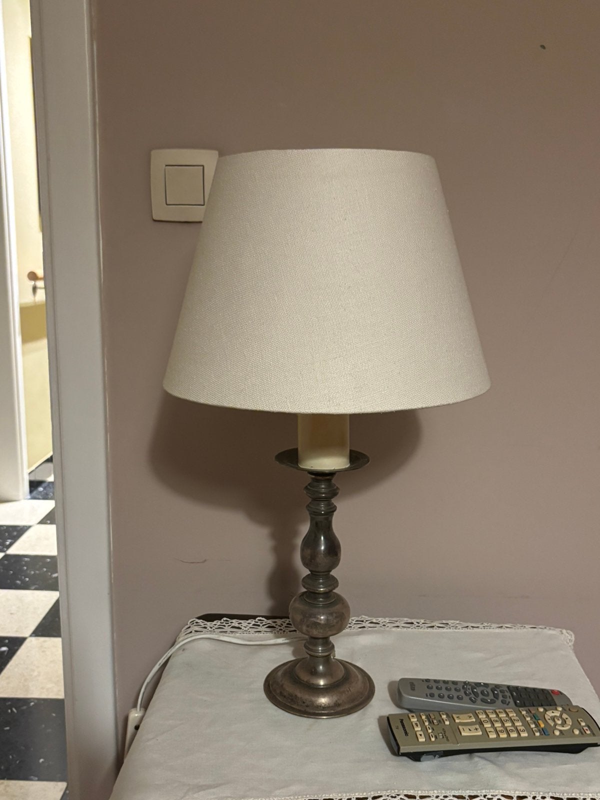 Mooie vintage lamp met gietijzeren voet, Ophalen of Verzenden, Zo goed als nieuw, Vintage