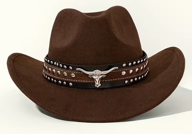 Cowboyhoed Metallic Dubbelgeknoopte Stierenkop Riem (Nieuw), Kleding | Heren, Hoeden en Petten, Ophalen of Verzenden, Nieuw, Hoed