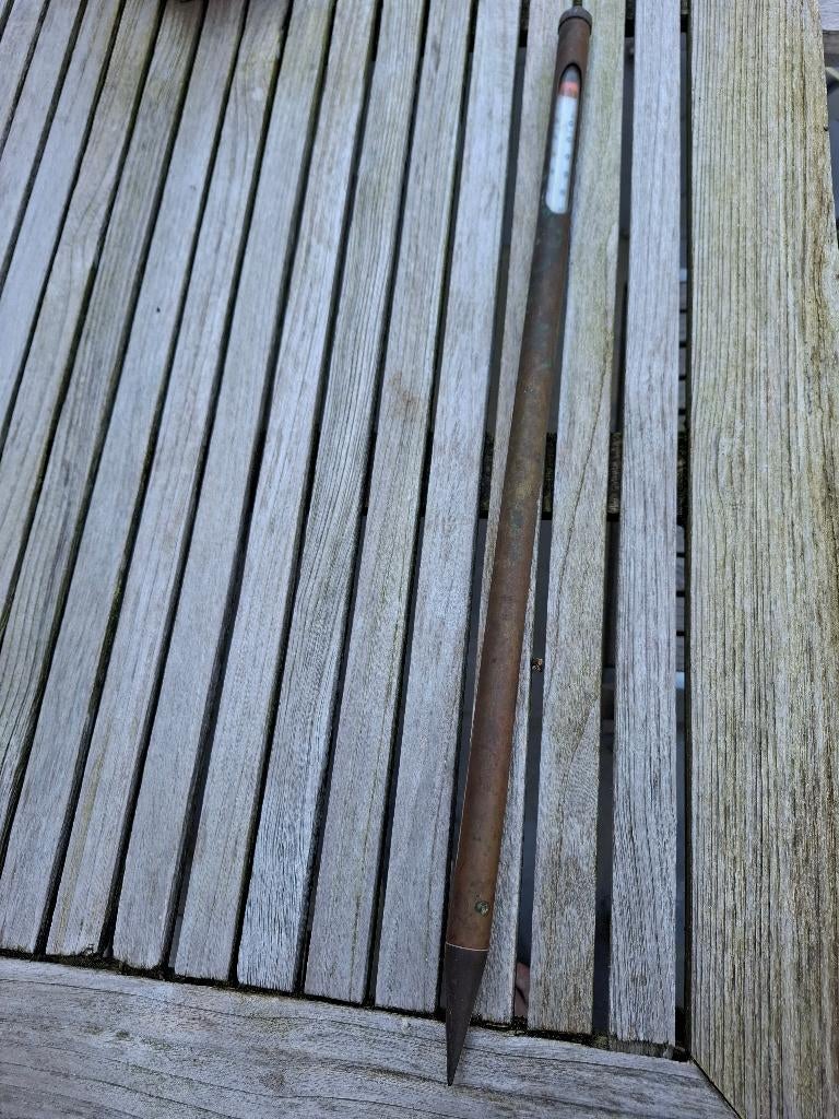 Oude bodemthermometer, Antiek en Kunst, Ophalen, Koper
