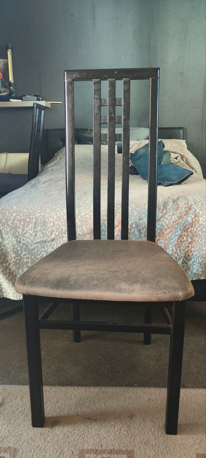 vier stoelen, Huis en Inrichting, Overige materialen, Gebruikt, Zwart, Ophalen of Verzenden