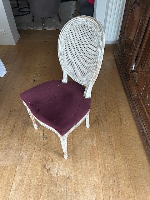 9 Chaises Louis 16, Rouge, Louis XVI, Enlèvement ou Envoi, Comme neuf