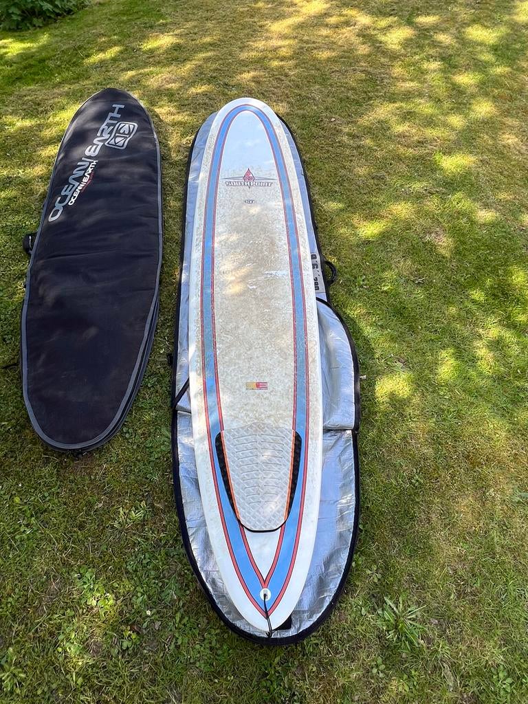 Surf Longboard 9.6 southpoint avec leash et housse, Sports nautiques & Bateaux, Planche à voile sur vague, Enlèvement, Comme neuf