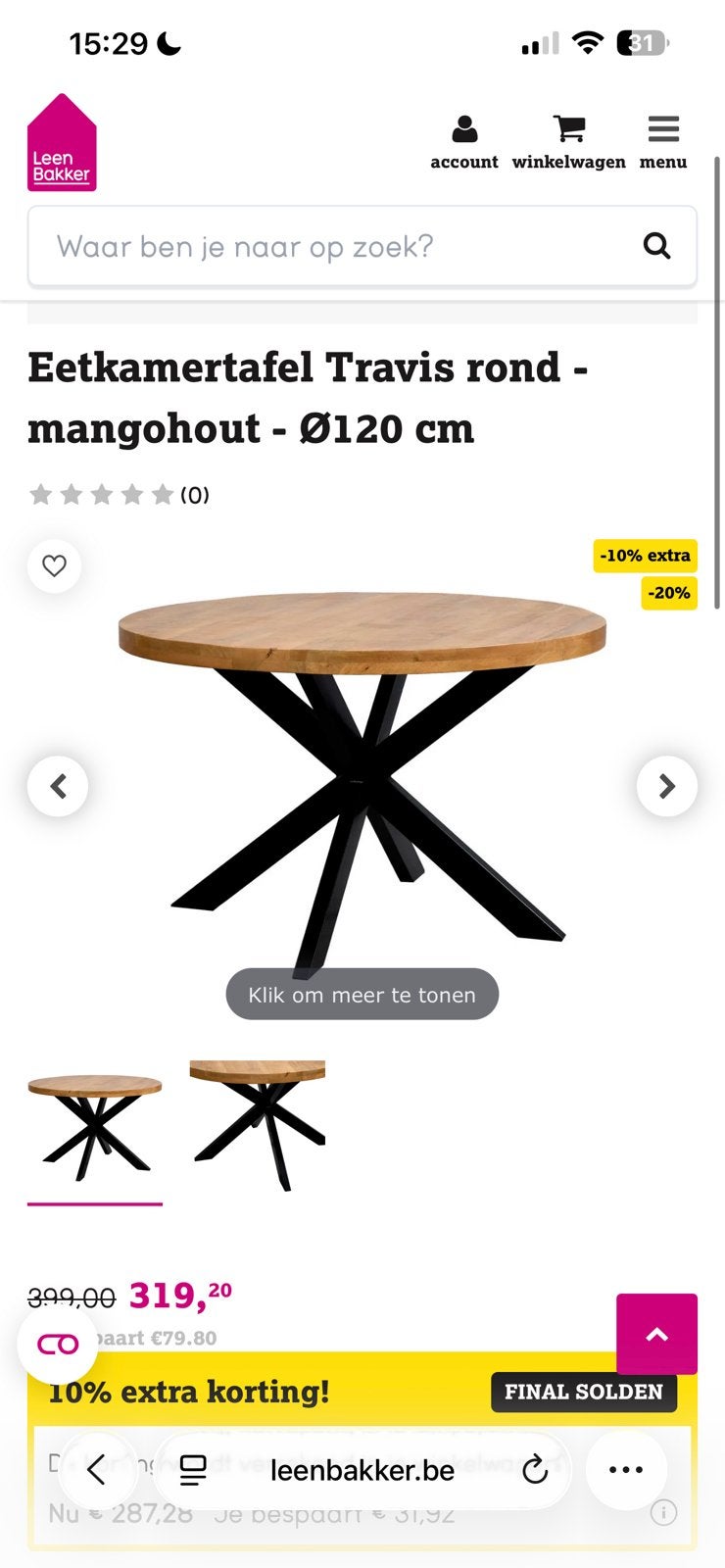 Ronde tafel, Ophalen, Gebruikt