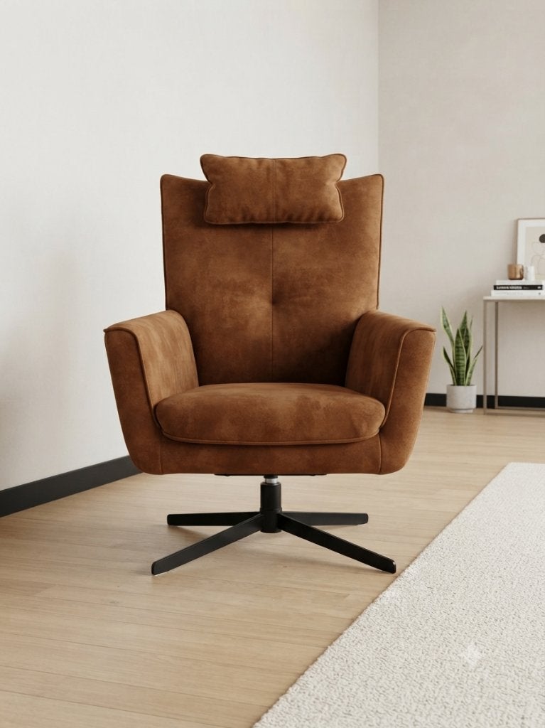 Bijzet zetel cognac, Ophalen, Zo goed als nieuw, Leer, Industerieel, modern , hedendaags