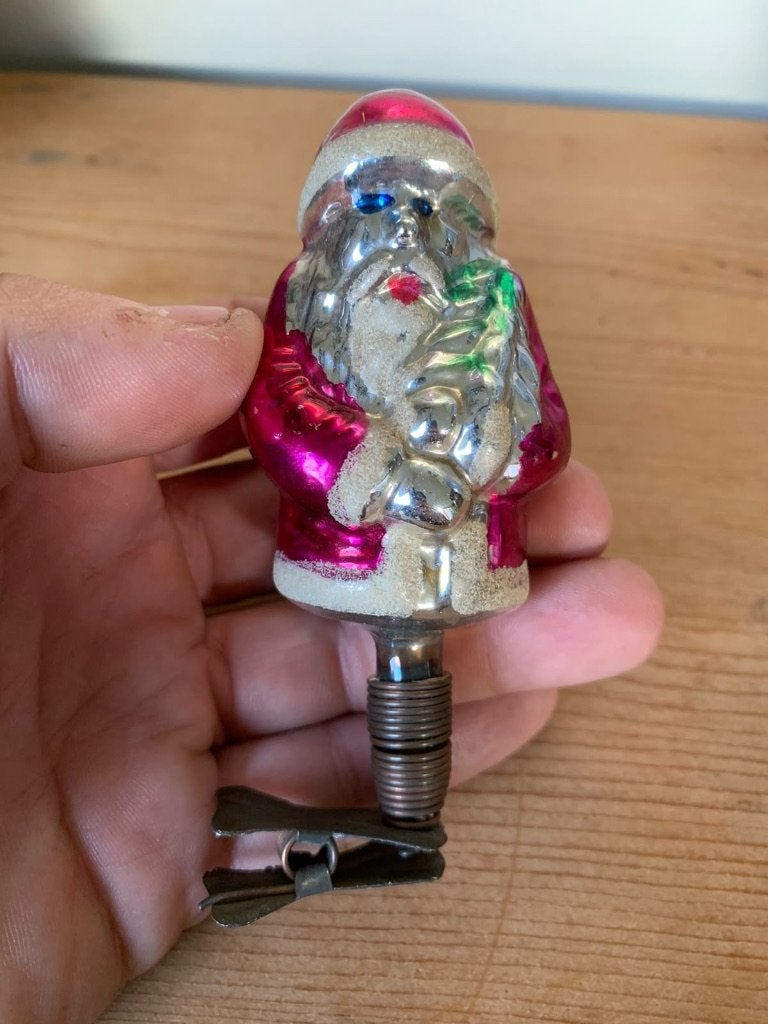 Ajeko kerstman op knijper roze /fuchsia, Diversen, Ophalen of Verzenden