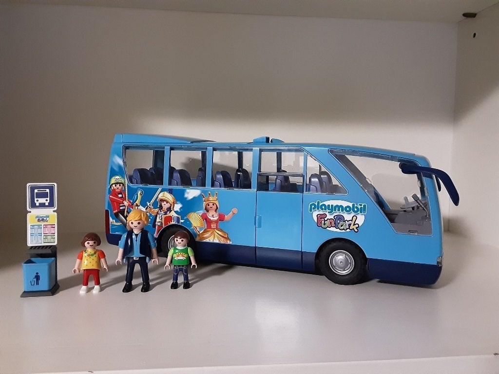 Grand bus PlayMobil pour le parc d'attractions - complet, Enlèvement ou Envoi, Comme neuf, Kit complet, Véhicule