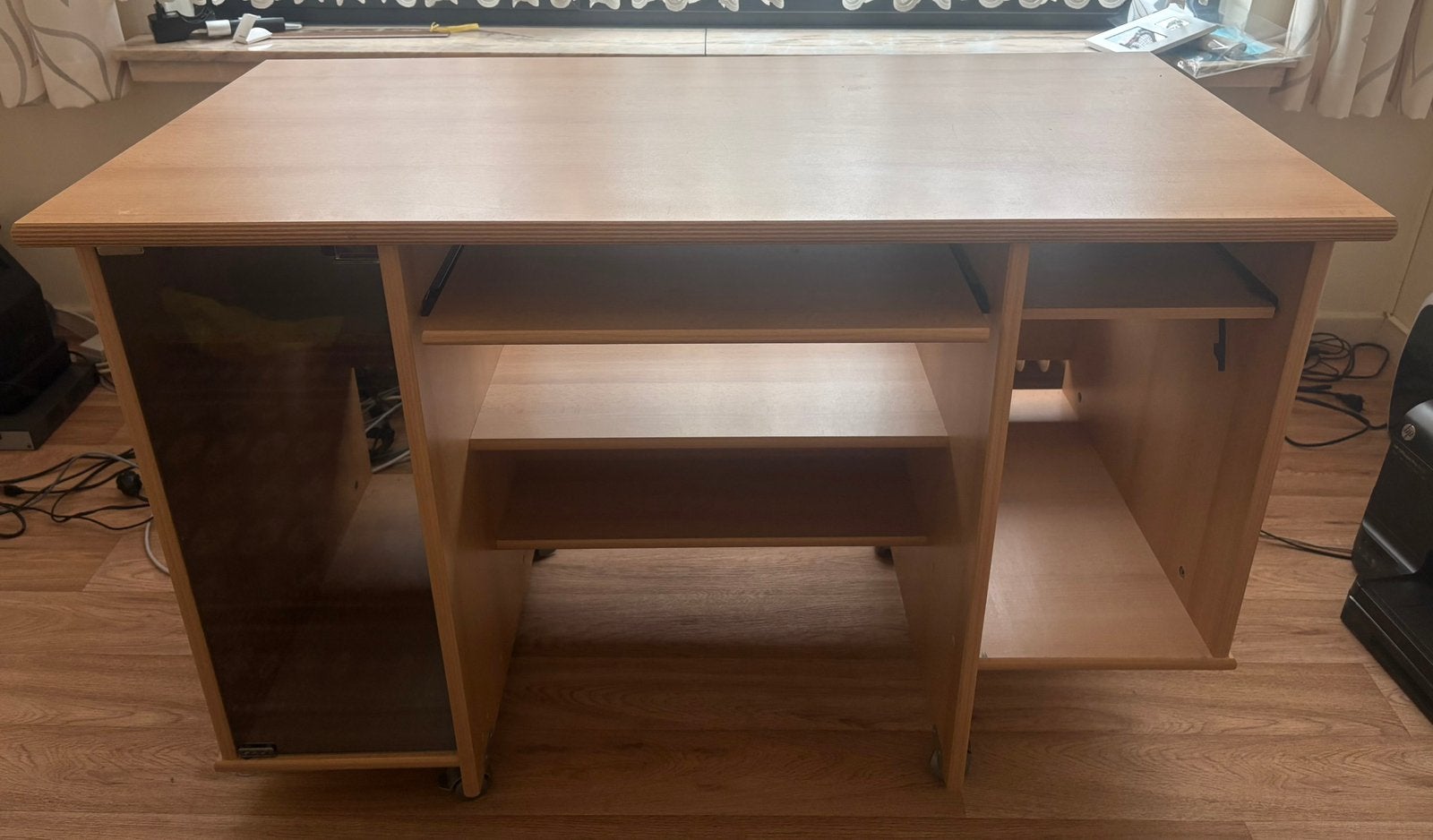 Bureau, Ophalen, Gebruikt, Bruin, Computerbureau