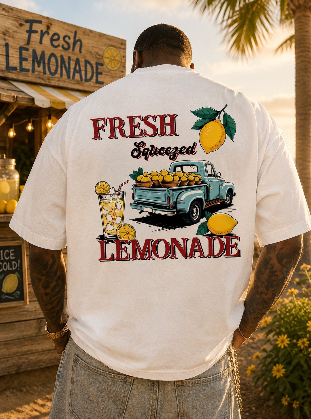 Nouveau t-shirt taille L unisexe Fresh Squeezed Lemonade, Envoi, Neuf, Taille 52/54 (L), Blanc