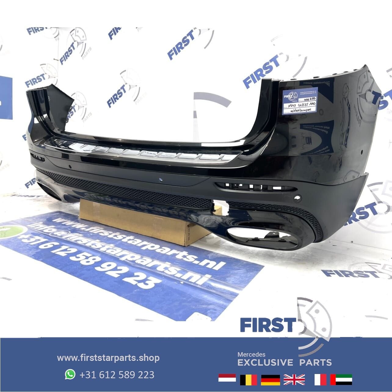 X247 GLB 35 AMG ACHTERBUMPER + DIFFUSER ZWART origineel Merc, Gebruikt, -, Ophalen of Verzenden, Achter