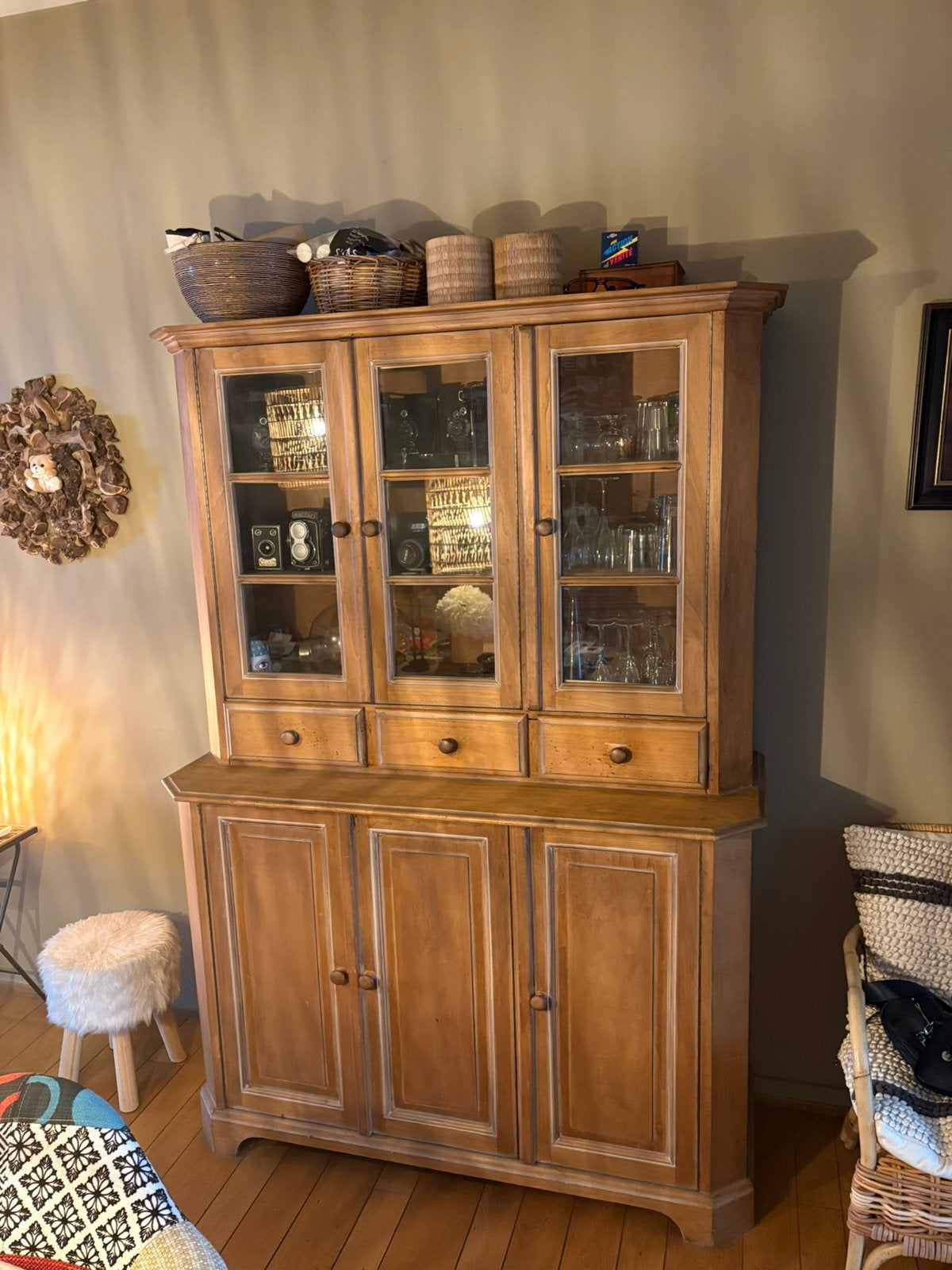 Meuble vaisselier, Pin, 25 à 50 cm, 100 à 150 cm, Utilisé