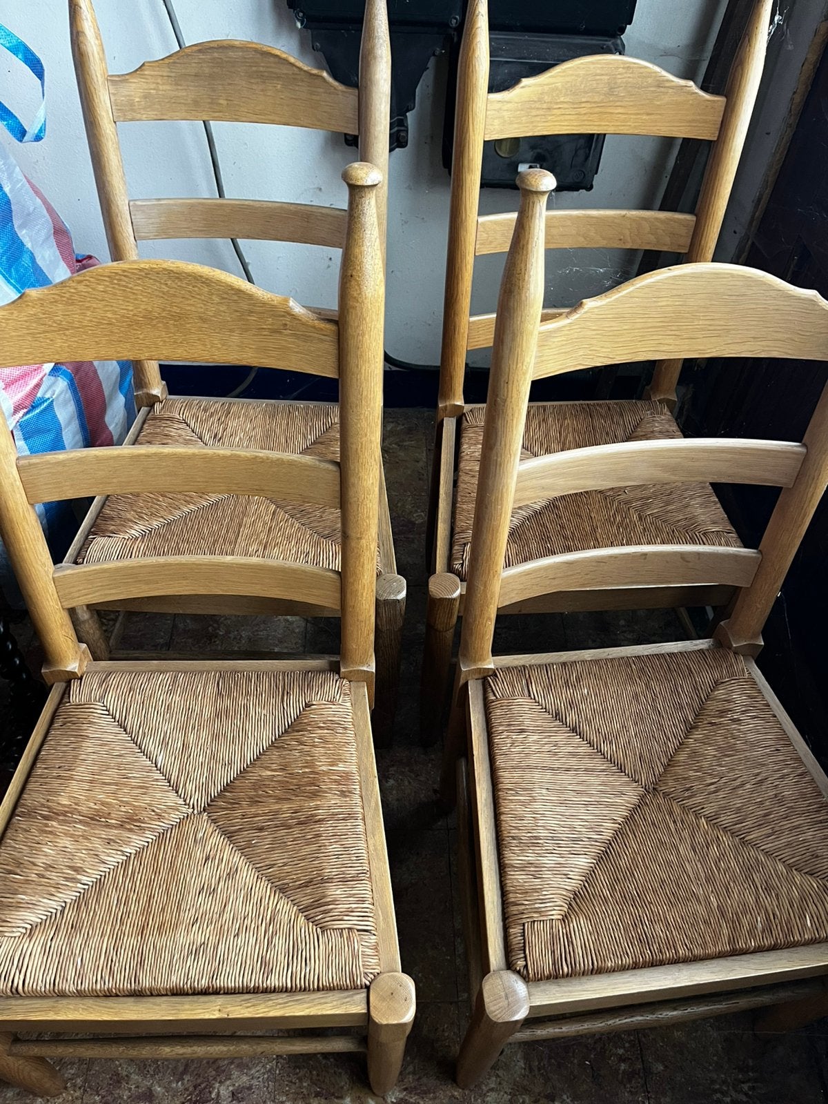 4 stoelen met riet, Antiek en Kunst, Ophalen