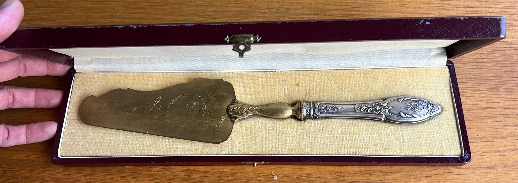 Mooie antieke verzilverde taartschep, Antiek en Kunst, Ophalen of Verzenden