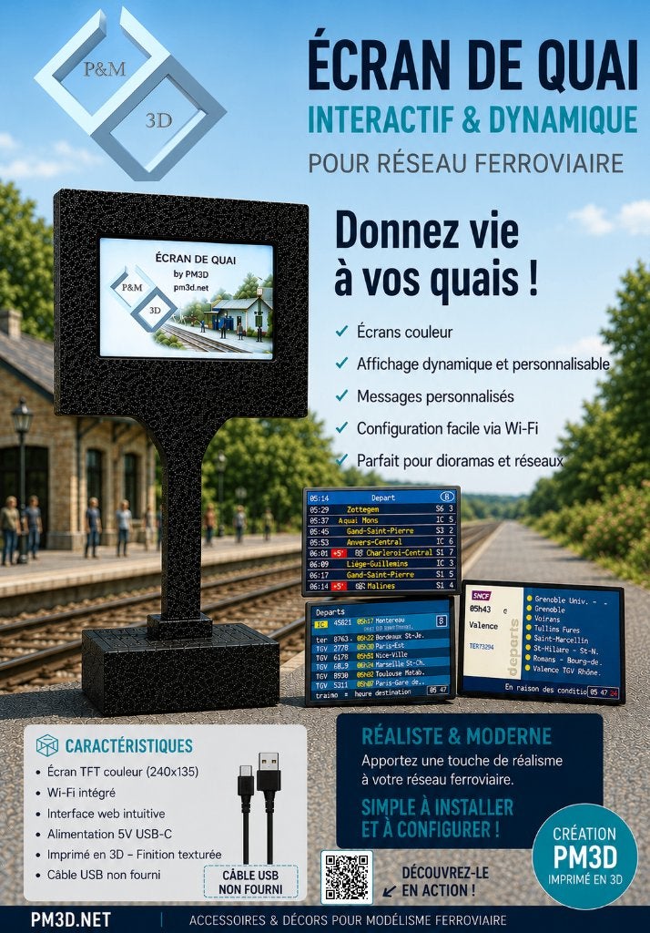 Ecran de quai couleur SNCF - SNCB - DB - CFF etc..., Enlèvement ou Envoi, Neuf, Autres types, Autres marques