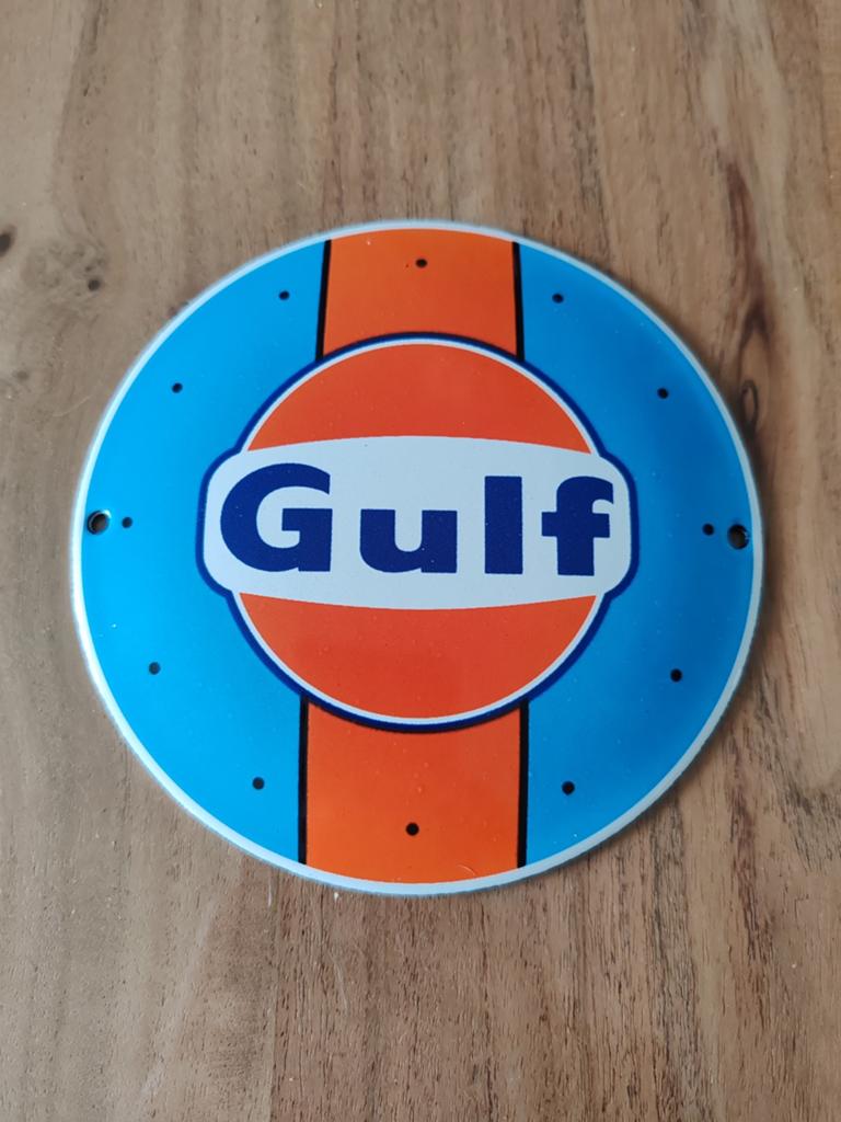 Plaque émaillée Gulf, Enlèvement ou Envoi, Comme neuf, Panneau publicitaire