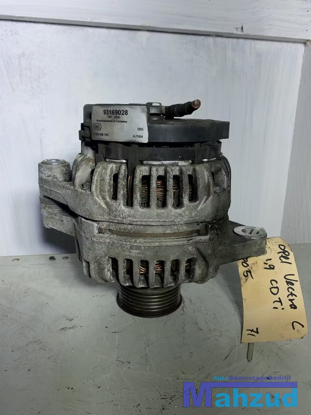OPEL VECTRA C 1.9 CDTI 105A Dynamo 93169028, Auto-onderdelen, Gebruikt, Opel Automobile GmbH, Kontakt@opel-infoservice.de, Opel