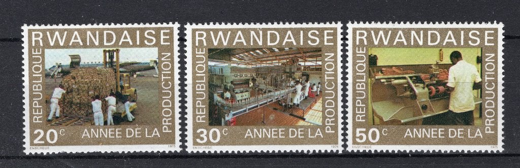 RWANDA 698/700 MNH 1975, Envoi, Non oblitéré, Neuf