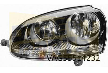 Volkswagen Golf V Koplamp Links (GTi) (Zwart / Chrome) OES!, Neuf, -, Volkswagen, -